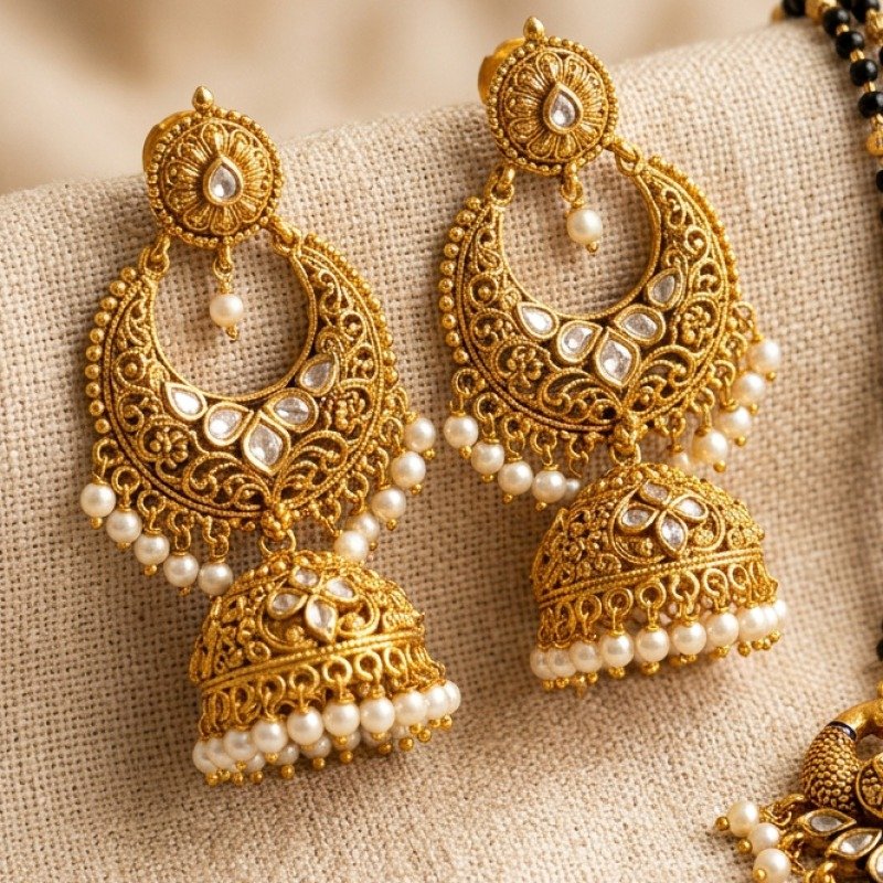 Gold Earrings & Jhumkas